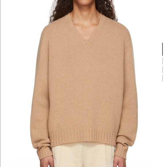 PALM ANGELS CURVED LOGO BLEND KNIT SWEATER - Picture 2 of 7